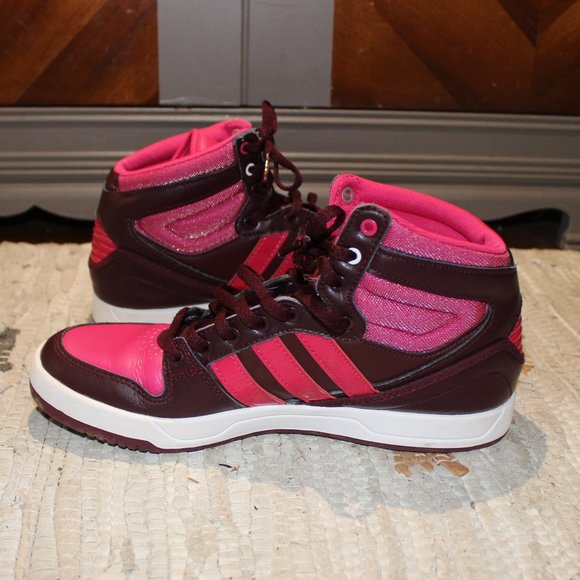 adidas Shoes | Euc Adidas High Top Sneakers Ortholite Pink Maroon | Poshmark